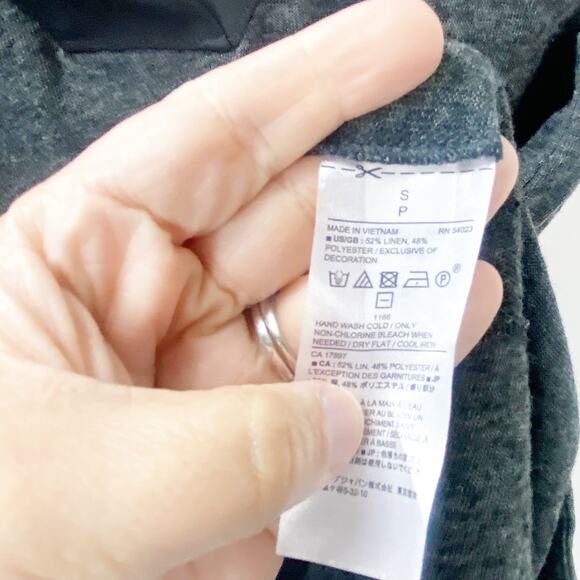 2/$30 Banana Republic Small Women Dark Gray Linen Blend V-Neck Sweater Vest - Picture 7 of 10